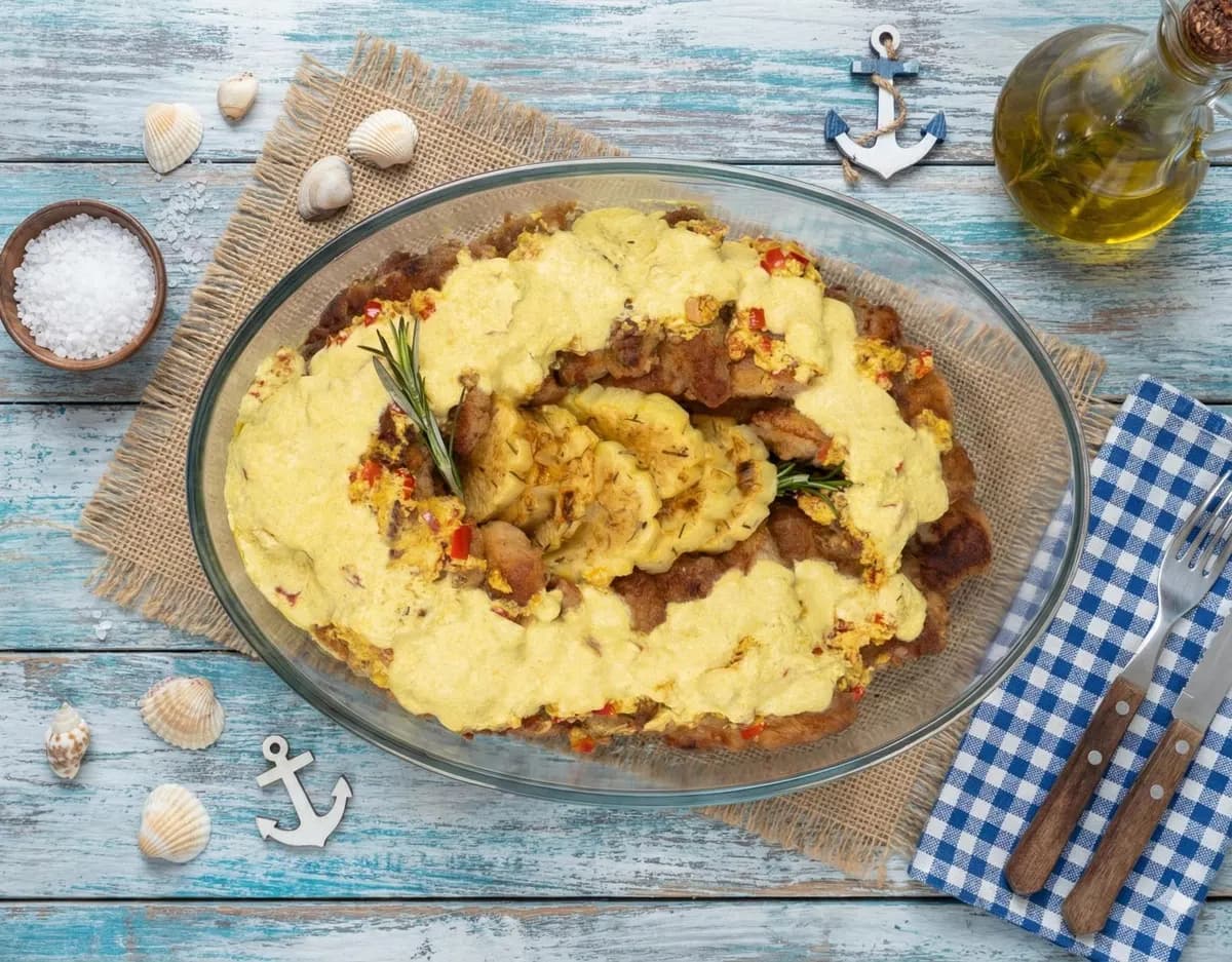 Fish with mustard sauce