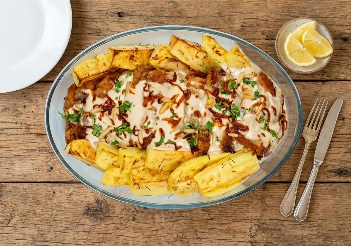 Fish with tahini