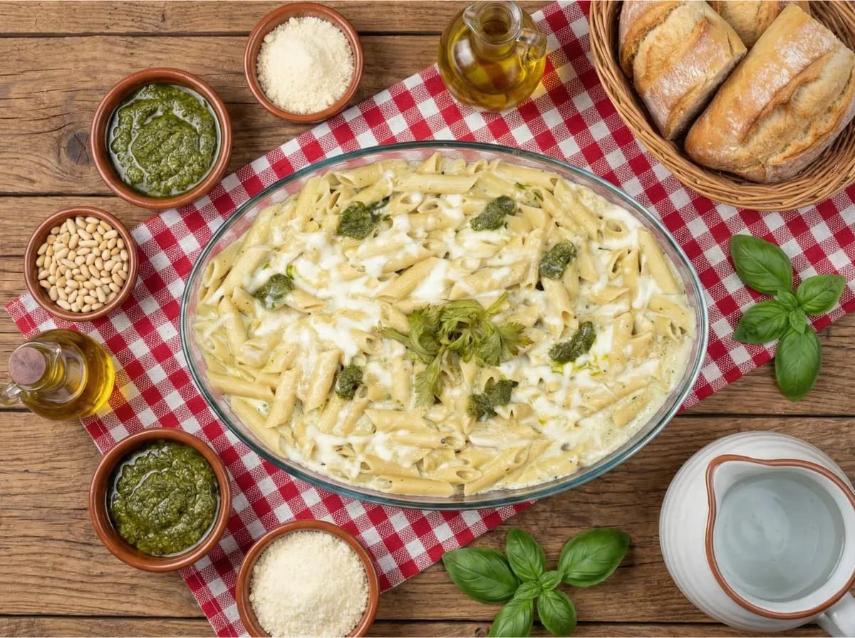 Pesto penne pasta